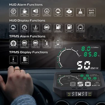 

HUD-X30 HUD TPMS 2 in 1 OBD OBD2 Car Display Tire Pressure Monitoring System Bluetooth Sensor TPMS Head Up Display X30
