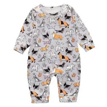 

Cute Baby Girl Boy Jumpsuits 0-12M Fall Winter Newborn Infant Baby Cotton Feeding Romper Outfits Clothes Long Sleeve
