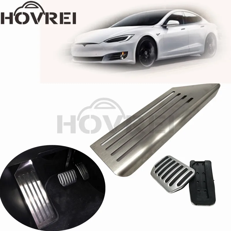 Автомобильный Стайлинг, алюминиевая Педаль для Tesla, модель 3, акселератор, газ, топливо, педаль тормоза, педали для отдыха, коврики, покрытие