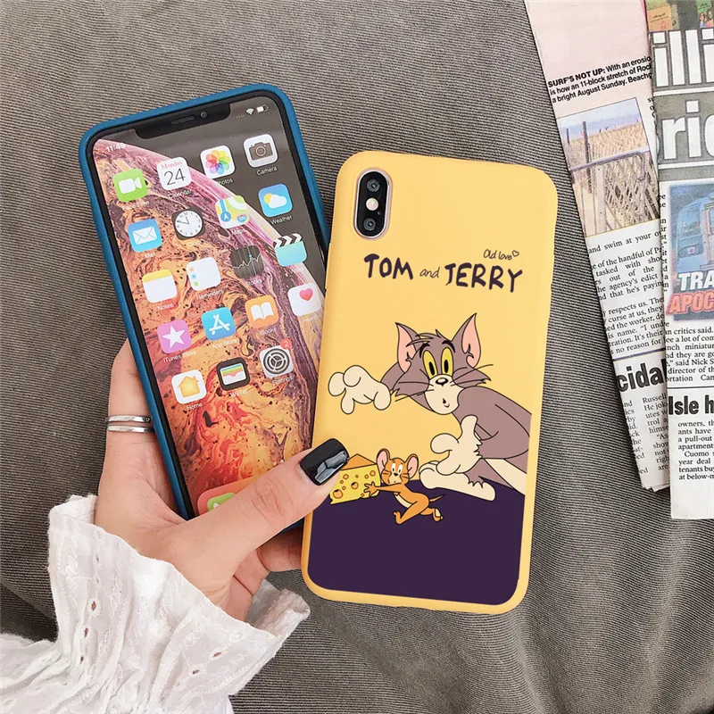 Чехлы для телефонов iphone 6 6s 7 8 plus милый мультяшный Кот мышь Мягкий силиконовый чехол для iphone X XS MAX XR задняя крышка funda