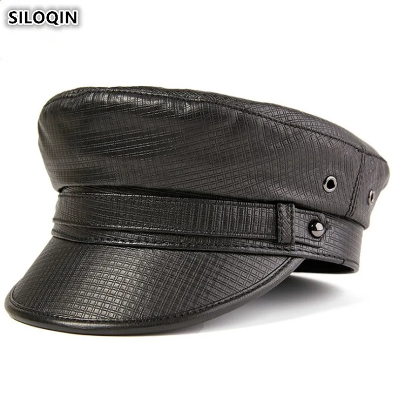 Женские элегантные модные кепки SILOQIN из овечьей кожи шапки натуральной осенняя