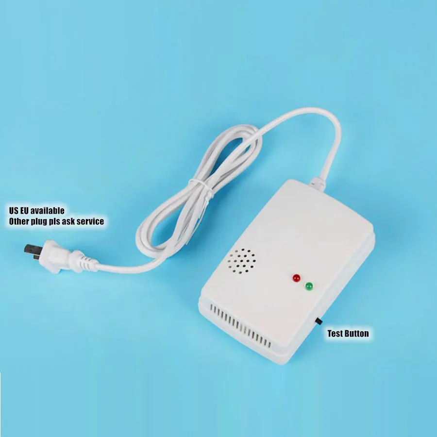 110-270VAC Standlone EU US Plug Home Anti Fire Gas Leak Detector 85db Propane Butane Methane Coal Gas LPG Sensor Alarm