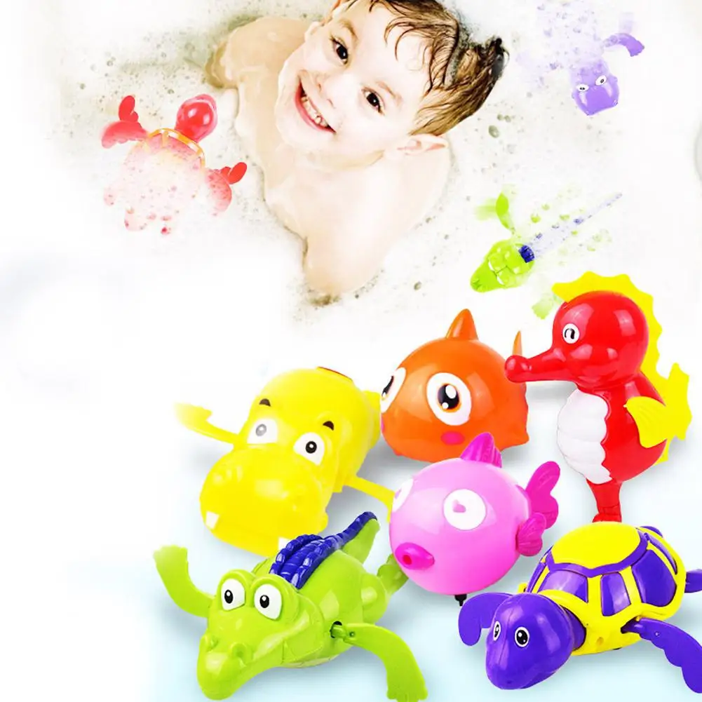 LeadingStar Baby Bath Toy Water Playing Cartoon Seahorse Fish Shark Children Wind Up Clockwork Swimming Happy Summer Pool Time | Игрушки и