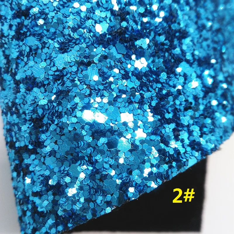 BLUE Glitter Fabirc, Tartan Faux Leather Fabric, Iridescent Synthetic Leather Sheets For Bow A4 8"x11"Twinkling Ming XM415 - Цвет: 2