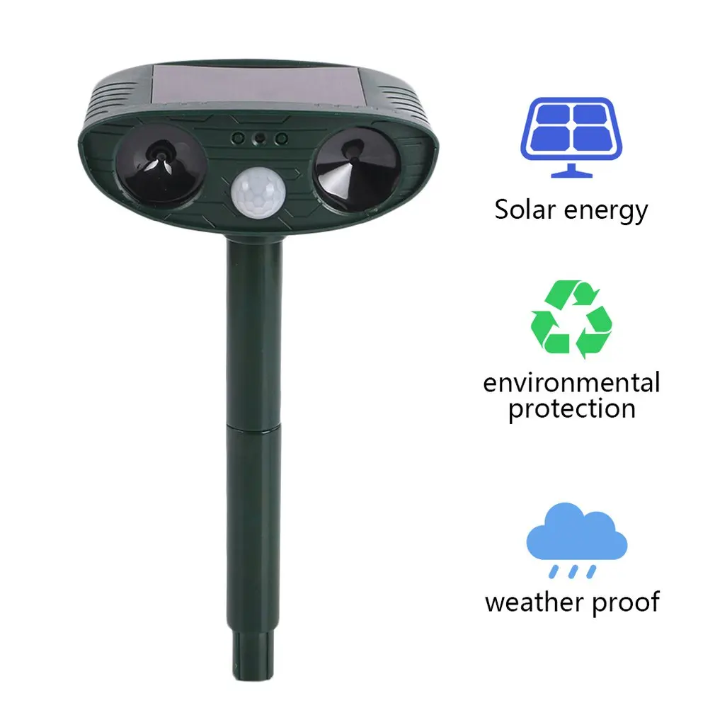 Solar Powered Motion Activated Animal Ultrasonic Cats Dogs Repeller Frighten Animals 511 For Outdoor Gardening