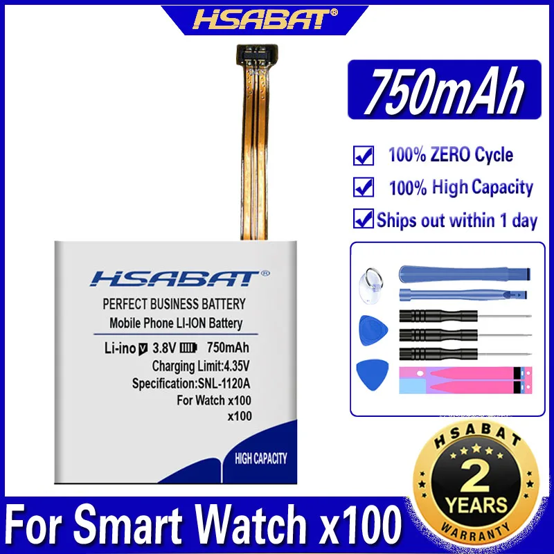 Аккумулятор HSABAT x100 x200 750 мАч для прочных умных часов телефонов наручных