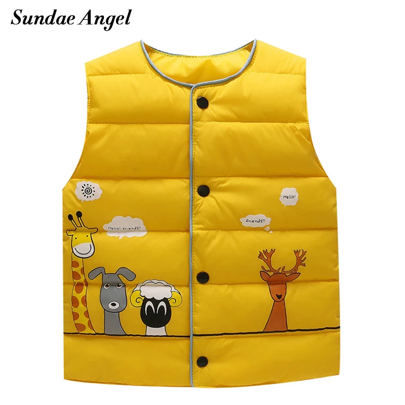 Детский пуховой жилет с круглым вырезом без рукавов|vests for children|boy down vestboys vest |