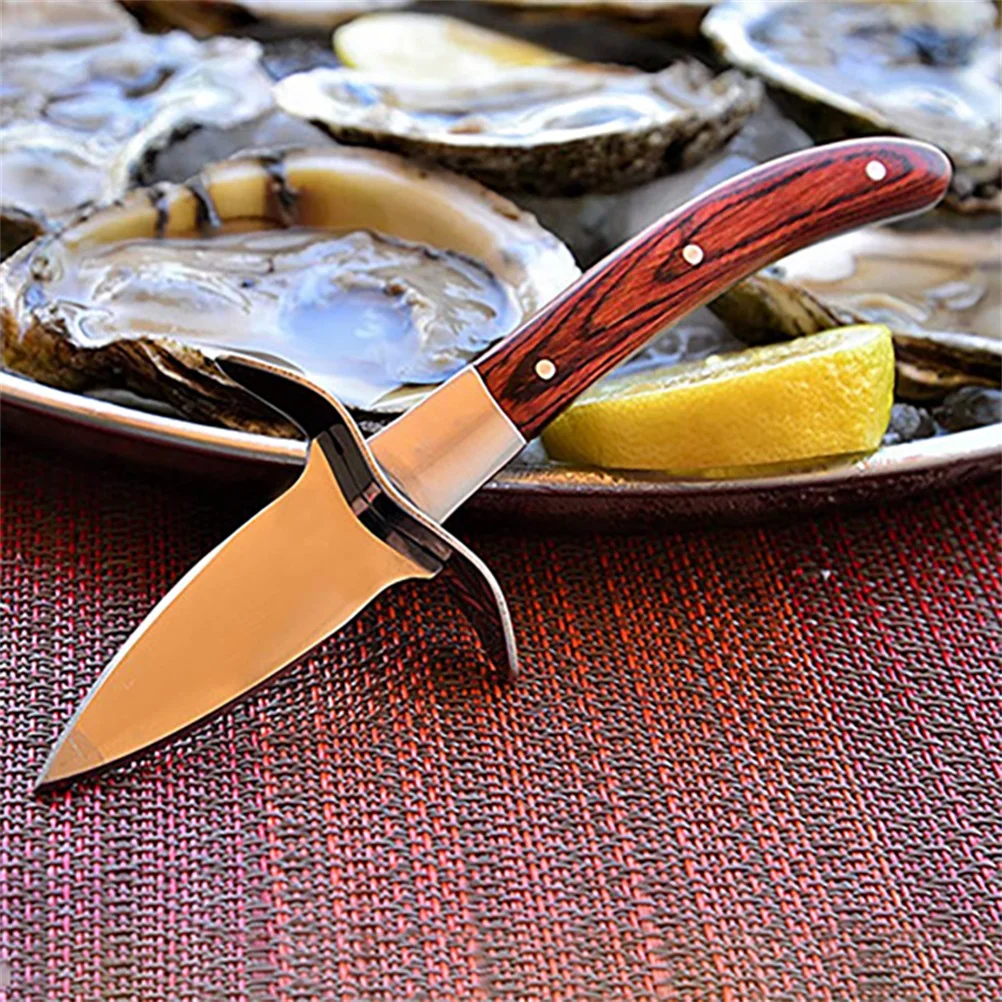 Oyster нож с деревянной ручкой из нержавеющей стали Scallop Shell Shucking резак инструмент