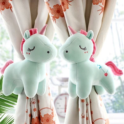 2pcs Unicorn Window Curtain Hook Straps Bedroom Buckle Hangers Belt Tieback Buckle Kids Children Bedroom Decorative Accessories - Цвет: B