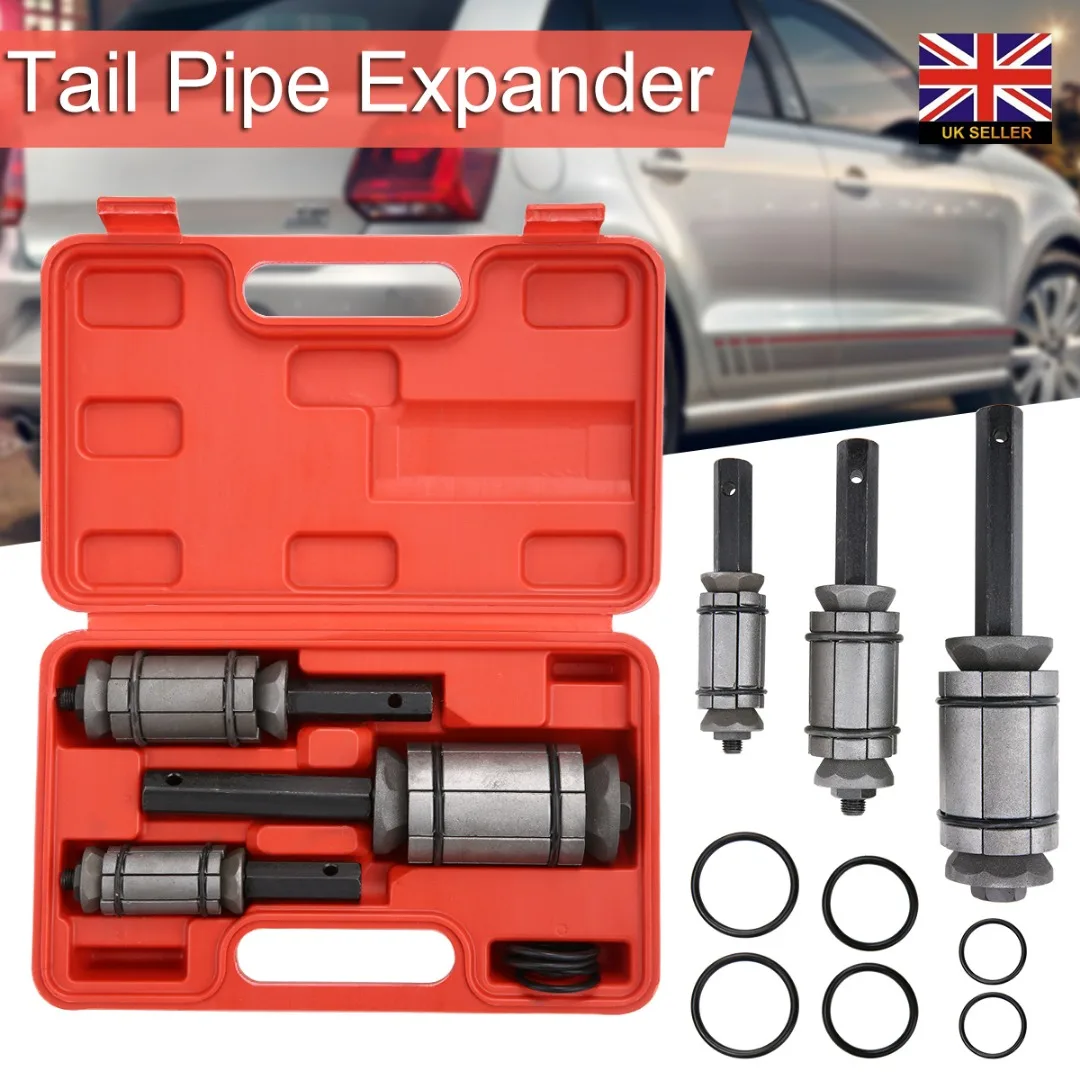 

New 3Pcs Exhaust Tail Pipe Expander Kit Tool Set Custom Build Car With Carry Case 1-1/8 to 1-3/4 1-1/2 to 2-1/2 2-1/8 to 3-1/2