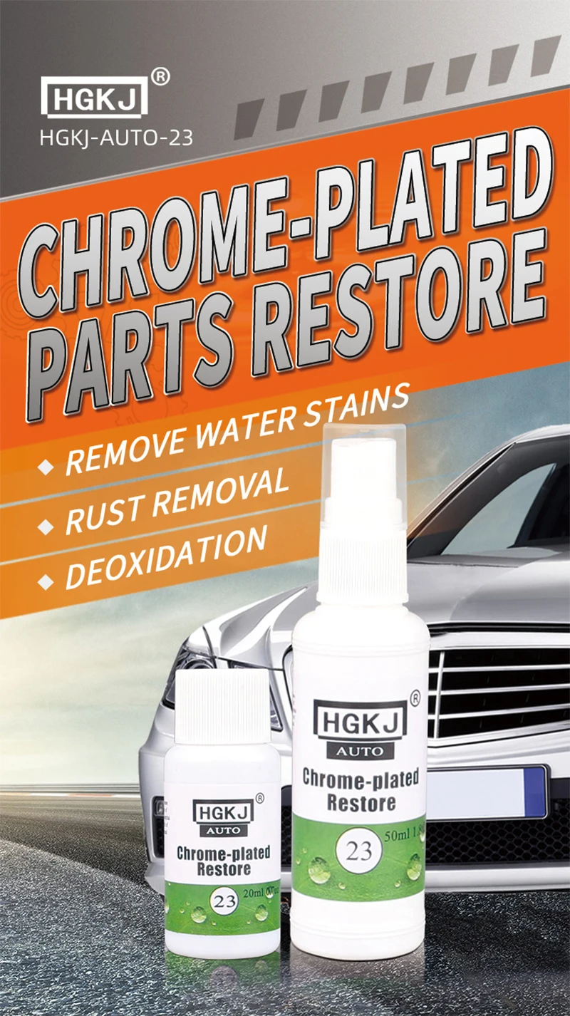 

Auto Car Accessories 1PCS HGKJ-20ml 6*2*2cm Chrome Plate Retreading Agent Car Logo Rust removal Spray Cleaner Car Repair TSLM1