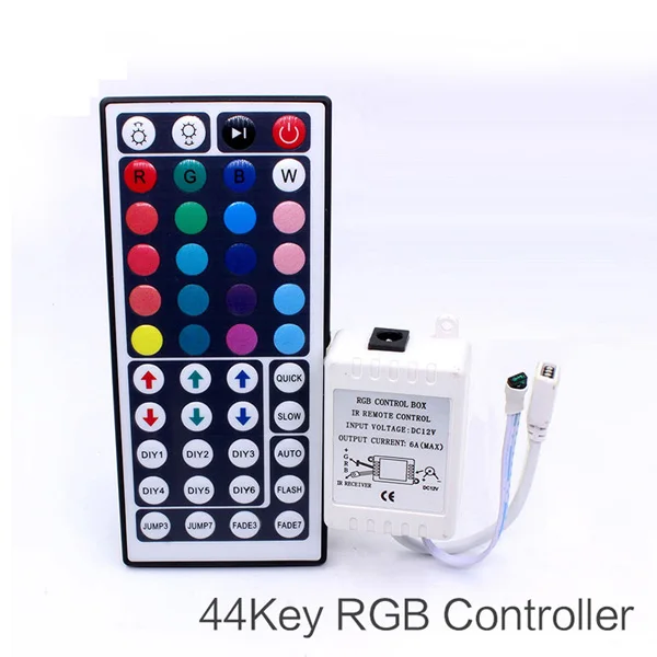 Светодиодный контроллер 44/24 клавиш 20 клавиш Музыка Светодиодный ИК RGB огни инфракрасный пульт дистанционного управления Диммер DC12V 6A для RGB 3528 5050 Светодиодная лента - Цвет: 44key RGB Controller