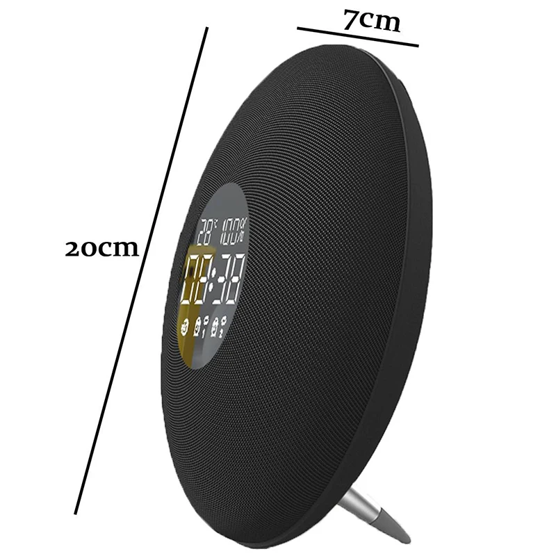 Alarm Clock with Fm Radio 10W 3600Mah Wireless Bluetooth Speaker Aux Tf Music Player Real-Time Ambient Temperature Display