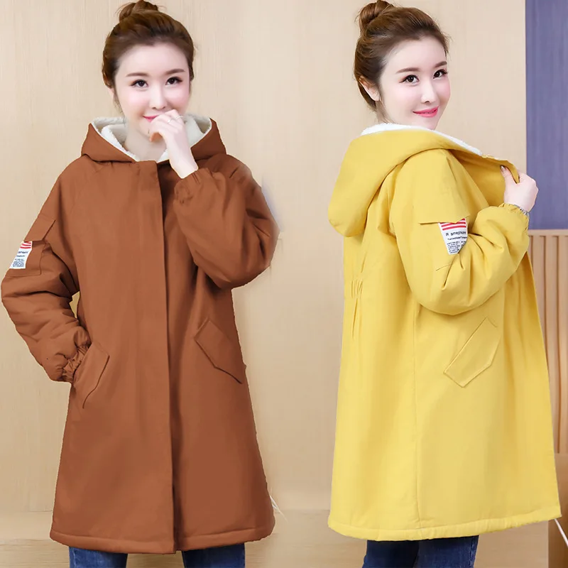 

Maternity Increase Down Thickening Loose Coat Long Fund Lamb Wool Coat pregnancy Clothes women winter Will Code Suit-dress