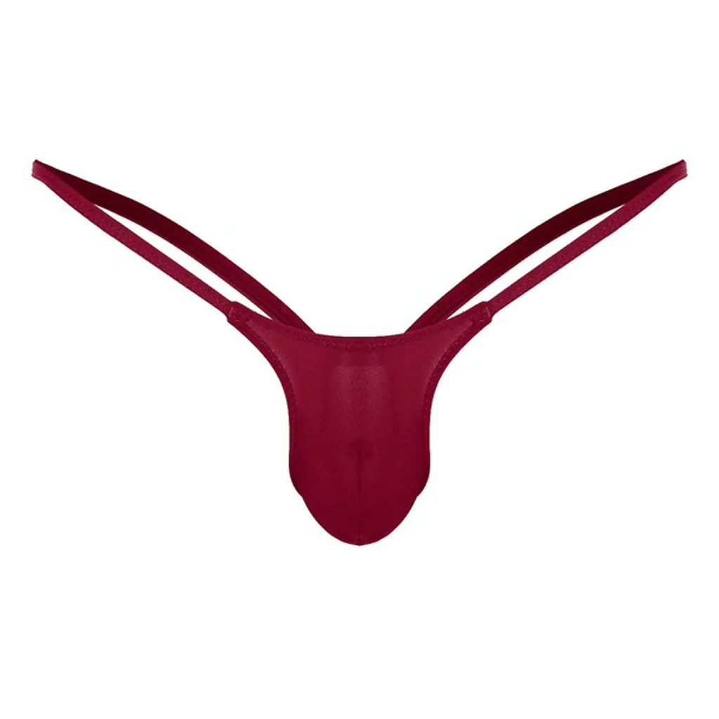 Male Underwear Open Back Mens Underpants Low Rise Briefs G-string Thong Underwear Solid Color Men's Sexy Thong Male Underwear