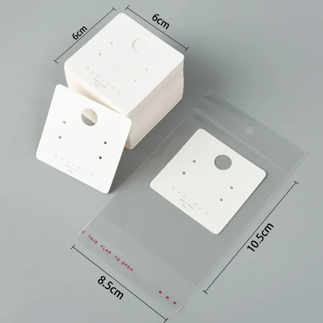 30pcs Earrings Paper Card for Bracelet Necklace Hairband Ear Studs DIY Jewelry Display Package Card Handmade 5x5/6x6/5x9/8x8cm 6x6cm Cards