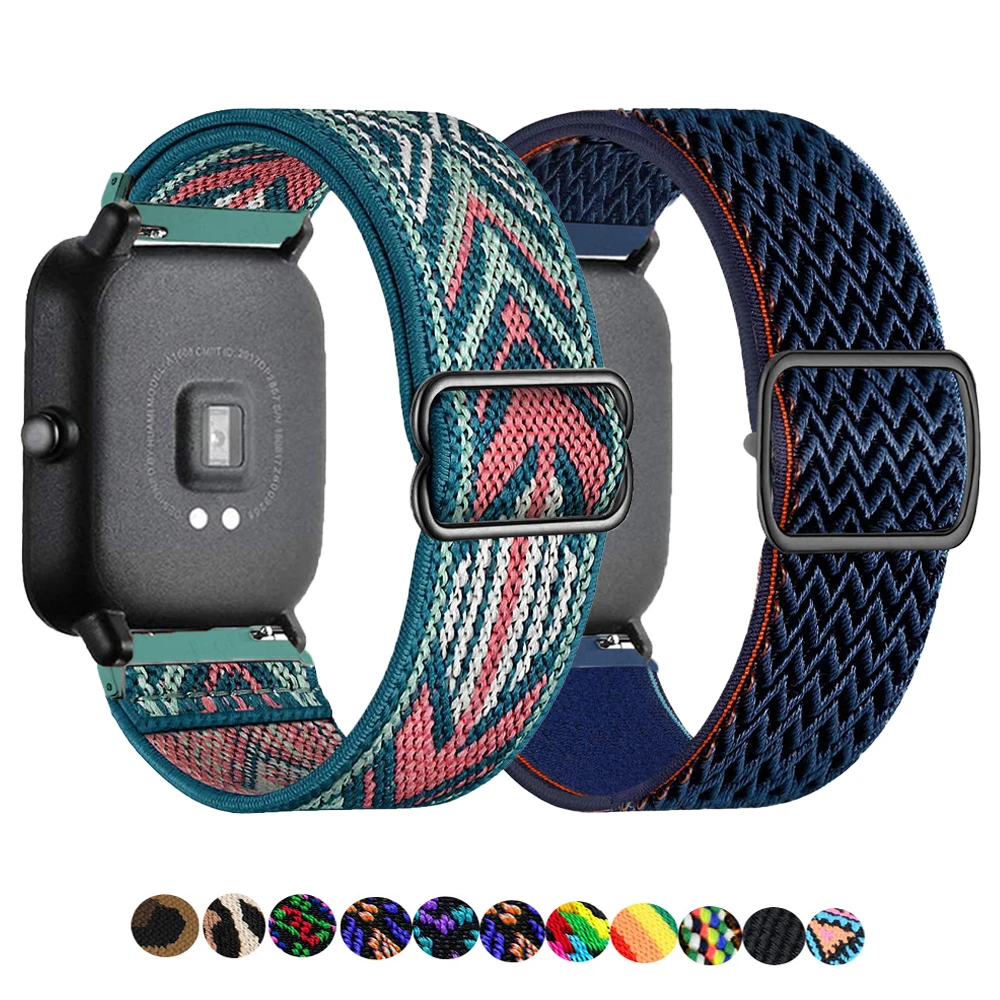 Ремешок для часов Amazfit GTS/2/2e/3/GTS2 Mini/GTR/3/Pro/GTR2/47 мм/42 мм/stratos эластичный нейлоновый