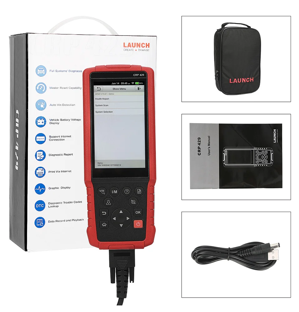 LAUNCH X431 CRP429 OBD2 сканер OBD OBDII EOBD диагностический инструмент все системы авто код читателя ключ инжектор кодирования DPF PK CRP429C