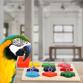 

New Parrots Wood Toys Colorful Puzzles Stacking Games Bird Intellectual Games LBShipping