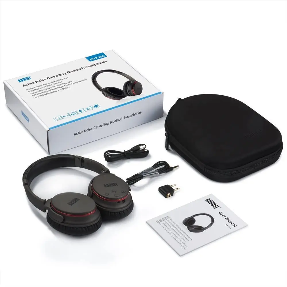 August EP735 Bluetooth наушники с AptX и активным шумоподавлением ANC|bluetooth headphone|wireless bluetooth