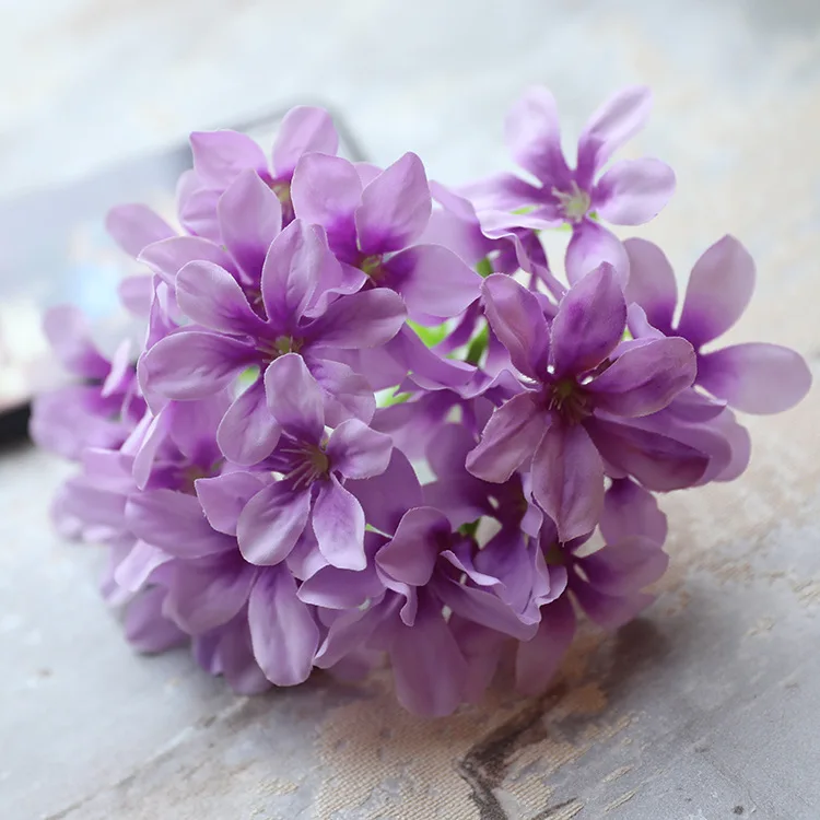 purple 10 шт./лот, красочные декоративные шелковые цветы, свадебные вечерние Роскошные Искусственные гортензии, сделай сам, настенные цветы для украшения дома - Цвет: purple