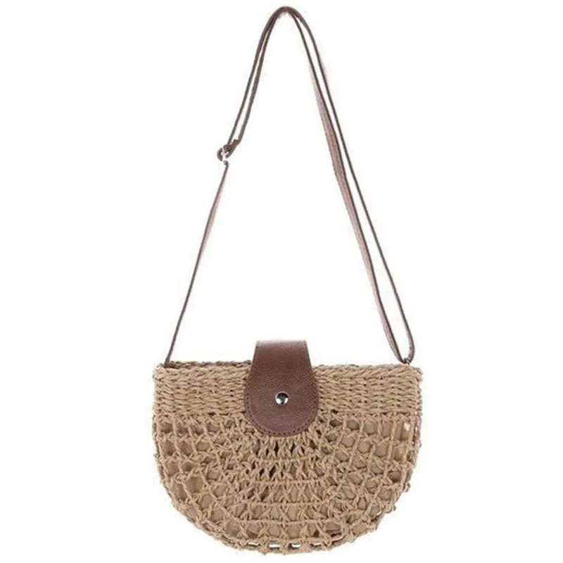 

Rattan Braided Bag Woven Bag Shoulder-Slung Hollow Beach Bag Holiday Beach Bag Mori Girl Small Fresh Straw Bag Crossbody Bags,Br