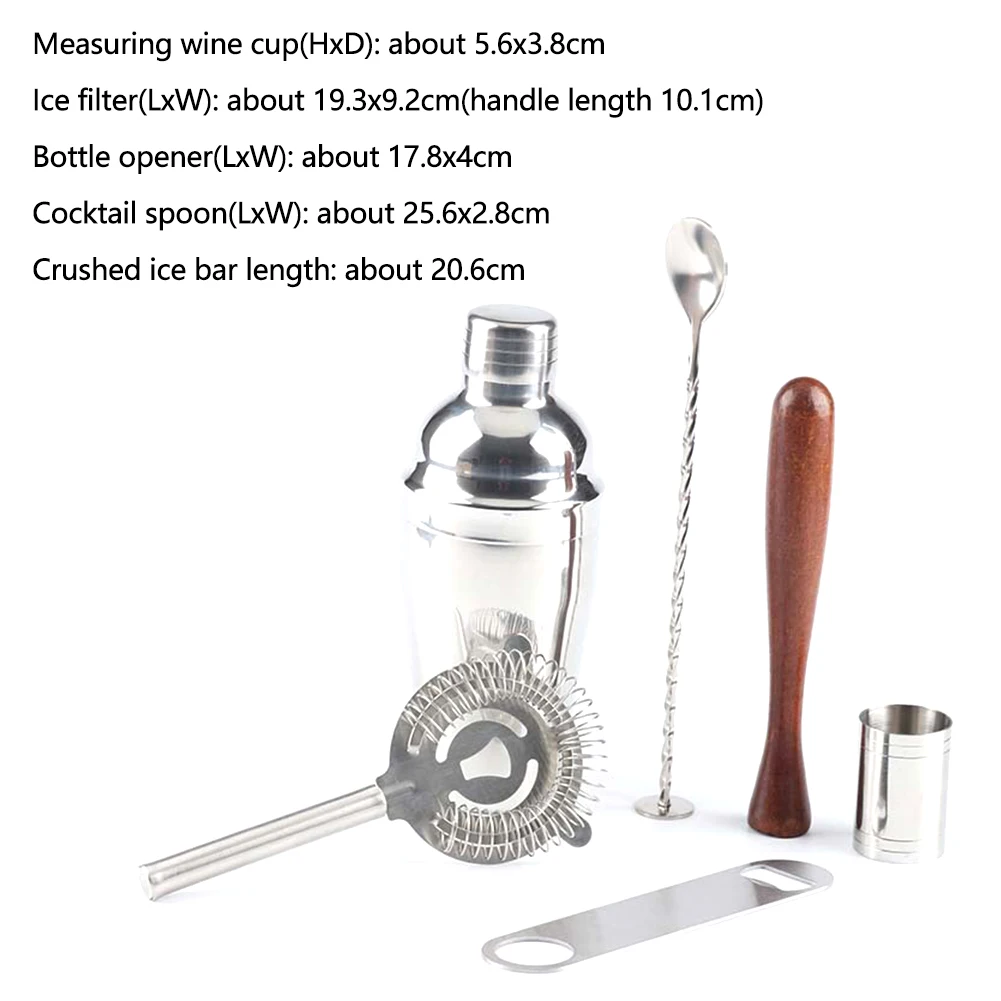 7 шт. Профессиональный винный барный набор инструментов мерный стакан из нержавеющей стали бармен шейкер набор Mixology вечерние фильтры для смешивания напитков