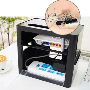 

Wireless Wifi Router Storage Box Multi Functional Power Socket Hub Storage Box Router Holder Cable Power Charger Storage Case