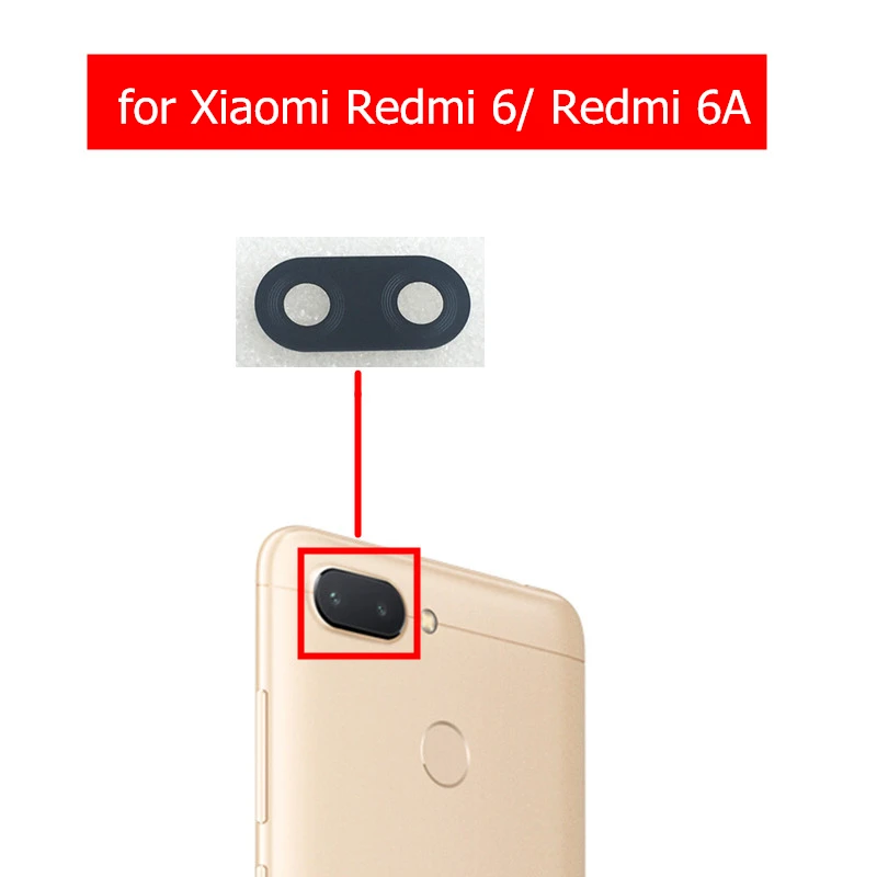 2 шт. для Xiaomi Redmi 6 камера со стеклянными линзами сзади для Redmi 6A камера со стеклянными линзами с клеем Замена запасных частей