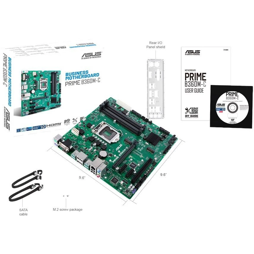 Материнская плата Asus PRIME B360M-C Soc-1151v2 Intel B360 4xDDR4 mATX AC`97 8ch(7.1) GbLAN+VGA+HDMI