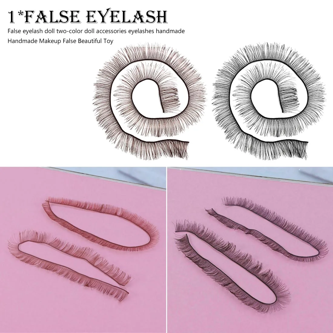 

Girl baby replace toy False eyelash doll two-color doll accessories eyelashes Handmade Makeup False Beautiful Toy