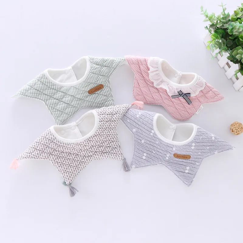 custom baby accessories Baby Bibs Cotton 360 Degree Round Satr Boys Girls Saliva Towels Feeding Bib Casual Waterproof Tassel Stereo Burp Cloth Bandana accessoriesdiy baby 