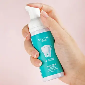 

Tooth Whitening Cleaning Mousse Remove Plaque Stains Dental Fresh Bright Odor Teeth Oral Care Toothpaste Tool 60g breath P6X3