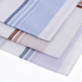 

Set Of 3 High Quality Cotton Handkerchiefs For Men, Simple And Classic Plaid Design