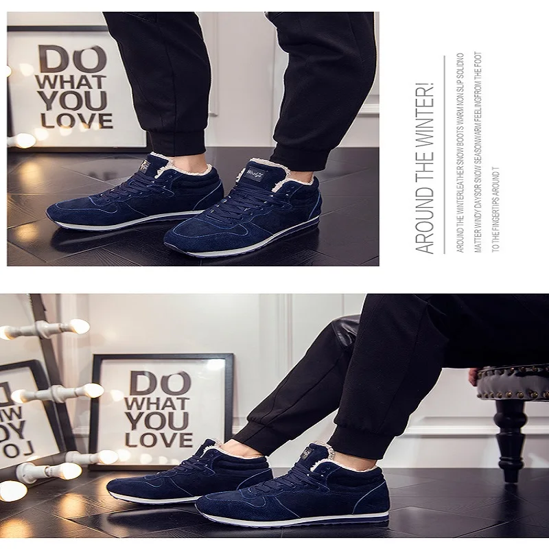 winter men's sports shoes comfortable warm casual booties