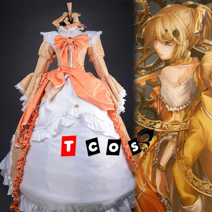 Аниме Мику VOCALOID Kagamine Rin дворец Лолита платье Косплэй единые Hallowmas Костюмы Любой Размер Новый
