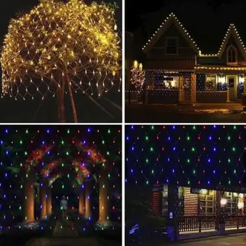 

Net Mesh Fairy Light Festival Xmas Decor Romantic Fishing Net Lamp Flashing 320led Super Bright Yard Flashing String Lights
