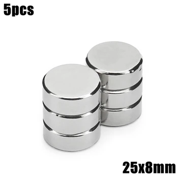 

5pcs 25x8mm Super Powerful Strong Bulk Small Round NdFeB Neodymium Disc Magnets Dia 25mm x 8mm N35 Rare Earth NdFeB Magnet