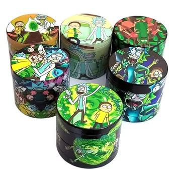 

Domed Sticker Rick and Morty Smoking Grinder Zinc Alloy Metal Herb Grinder 40MM 4 Layers Tobacco Grinder Herb Crusher