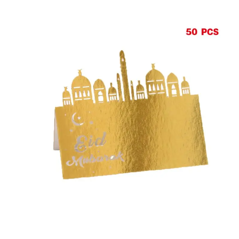  50pcs Laser Cut Eid Mubarak Muslim Ramadan Party Invitation Table Place Card Name Reception Seattin - 4.00036E+12