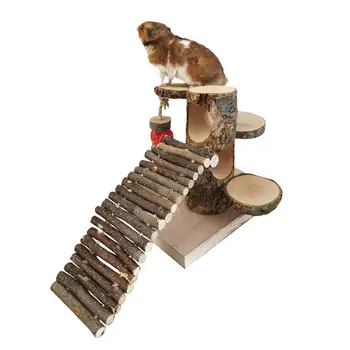 

Small Pet Ladder Natural Safe Hanging Bridge Cage Molar Play Stairs For Hamsters Squirrels Chinchillas Fast Installation