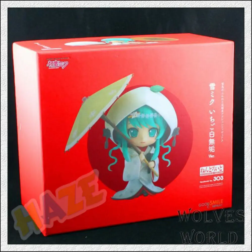 Nendoroid 303 Q ver Снежная Мику клубника белое кимоно ПВХ фигурка Модель Коллекция детские игрушки Аниме Фигурки игрушки куклы 10 см