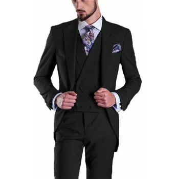 

[XZ38] Premium Custom Made Mens Wedding Tuxedo Suits 3 Pcs Male Business Set Blazer Jacket Waistcoat Pants Tailcoat Jacket