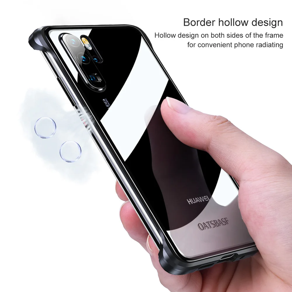 Чехол для Huawei P30 Pro из закаленного стекла прозрачный противоударный | Мобильные
