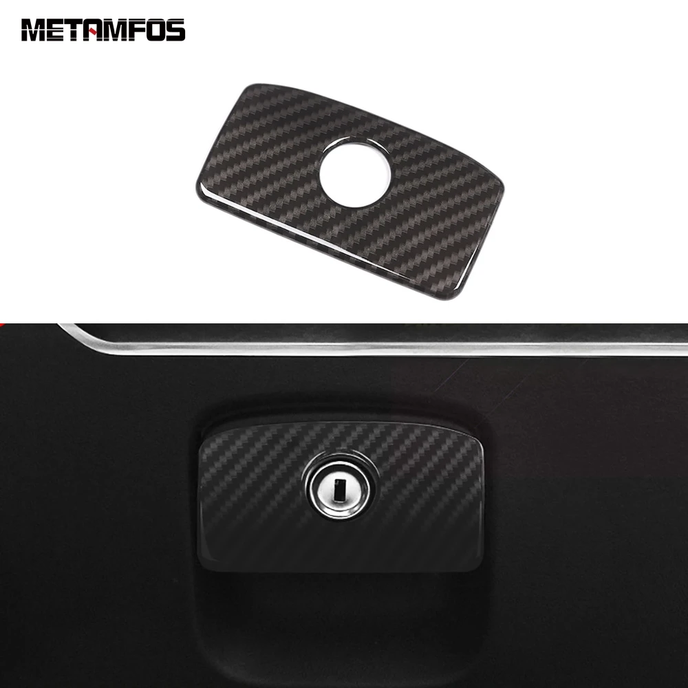 For Jaguar F-PACE XE XF 2016-2019 Carbon Fiber Glove Locker Storage Box Door Handle Cover Trim Decoration Inner Car Accessories |