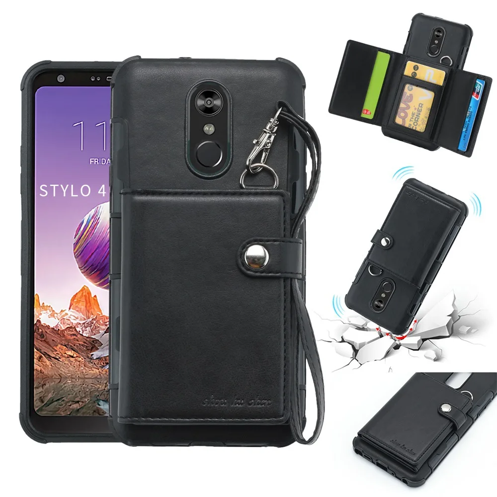 Роскошный чехол-бумажник из искусственной кожи в стиле ретро для LG Q7/Q7+/Q7 Aipha V30 Q Stylo4/Q, стилус, держатель для карт, откидной Чехол s