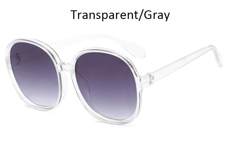 Transparent Gray Роскошные круглые солнцезащитные очки для женщин, большие женские очки с градиентом, модные брендовые женские солнцезащитные очки, Женские Ретро винтажные очки - Цвет линз: Transparent Gray