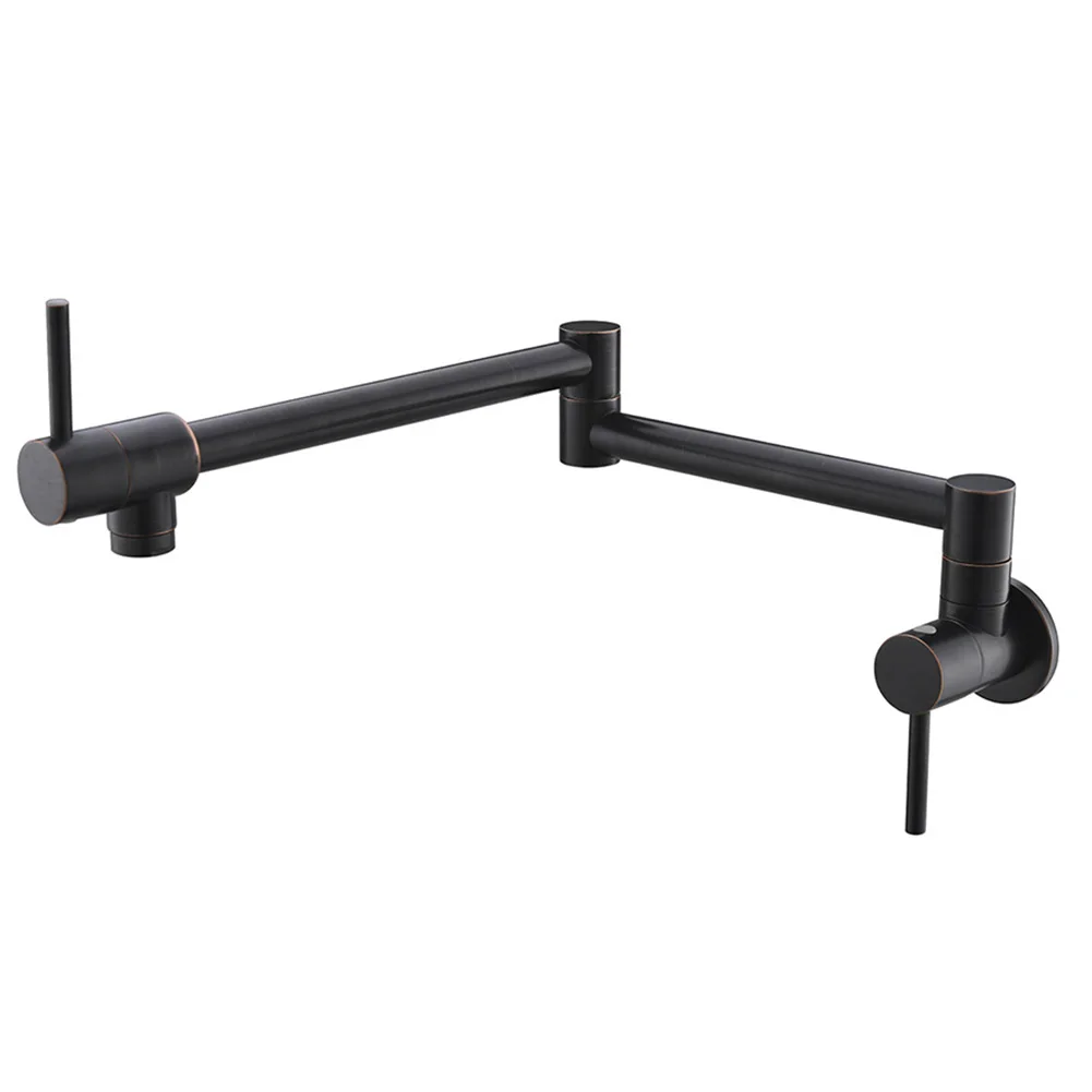 

Wall Mounted Faucet Polished Durable Rotating Folding 360 Degrees Kitchen Sink Practical Taps Cold Water Double Switch Home