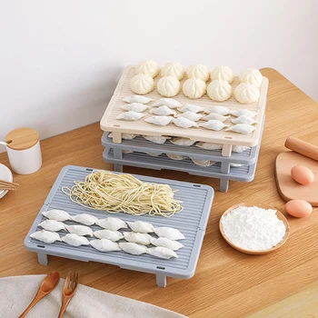 

Foldable Dumpling Storage Tray Plastic Buns Noodles Pasta Storage Tray Food Plate Cover Pad Dumpling Placemat Kitchen Organizer