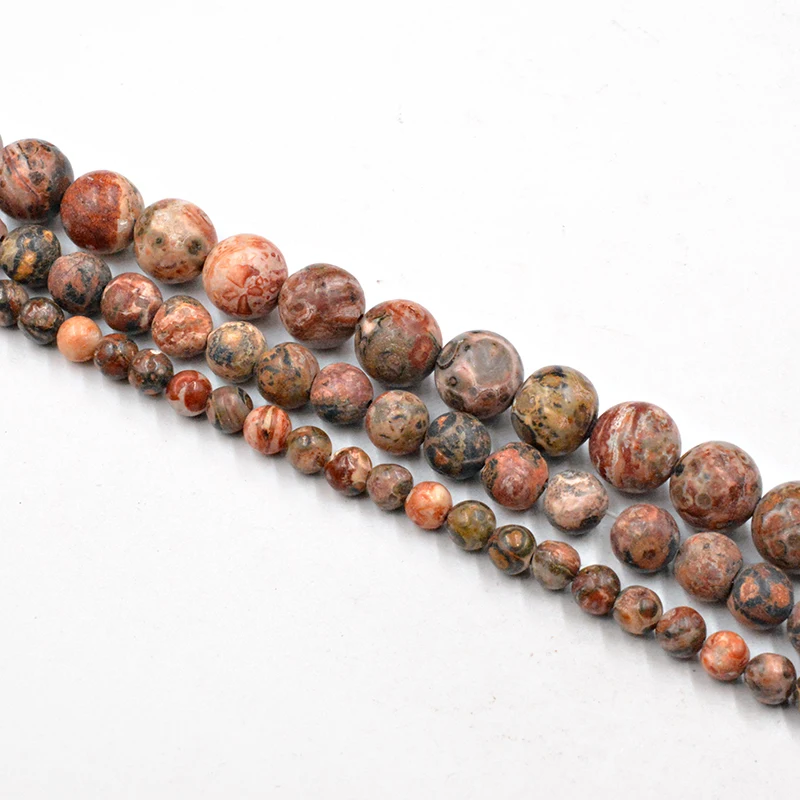 Pedra natural leopardskin jaspers contas redondas atacado contas soltas para fazer jóias accessorie 4-12mm diy frete grátis